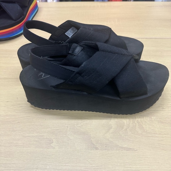 Rocket Dog Women's Hanalei Grosgrain Cotton/Heeled Platform Sandal Size 11 EUC - Picture 3 of 9